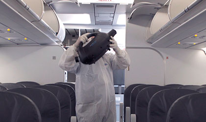 Desinfección y ventilación de aviones